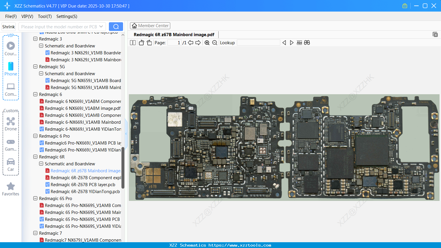 Nubia Redmagic 6R Z67B Mainbord Image